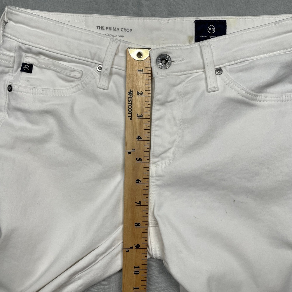 AG Adriano Goldschmied The Prima Crop Jeans Women 25 White Cigarette - Picture 9 of 15